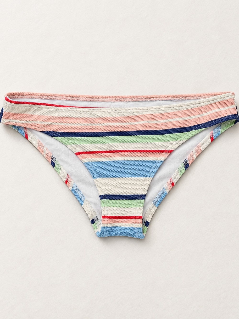 Roxy Multicolor Striped Textured Bikini Bottoms Medium